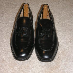Nettleton Black Leather Tassel Loafers 14D